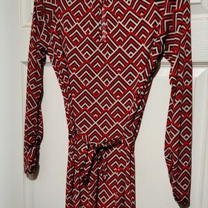 Geometric Orange and Navy Jumpsuit